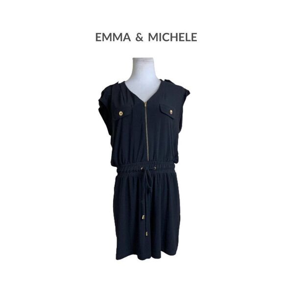 Emma & Michele Black Romper Sz M - Picture 1 of 4